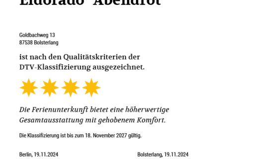Urkunde DTV-Klassifizierung